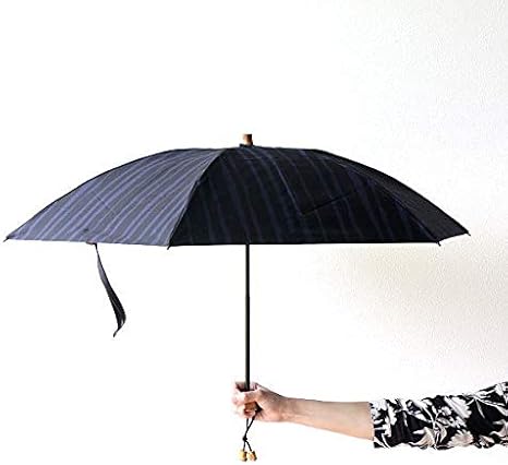 Amazon Co Jp 折りたたみ傘 日傘 晴雨兼用 Uvカット 日本製 おしゃれ 和モダン コットン折りたたみパラソル ストライプ柄 C Bam0519 ホーム キッチン