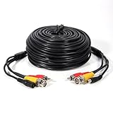 Masione black 100ft Feet AV Video Audio & Power BNC Cable for CCTV Video Security Surveillance Camera with 2 RCA Male to BNC Female Connectors 3JG