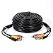 Masione black 100ft Feet AV Video Audio & Power BNC Cable for CCTV Video Security Surveillance Camera with 2 RCA Male to BNC Female Connectors 3JG