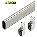 Hafele Premium Oval Wardrobe Closet Rod with End Supports (4 Pack) - 48 inch - Chrome Closet Rod with Closet Rod Brackets
