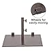 Abba Patio 78 lb. Square Steel Market Patio Umbrella Base Stand with Wheel and 2 Separate Poles for 1-1/2