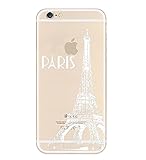 iPhone 6 Case, DECO FAIRY® Protective Case Bumper[Scratch-Resistant] [Perfect Fit] Translucent Silicone Clear Case Gel Cover for Apple iPhone 6 (Paris Eiffel Tower iPhone 6 4.7