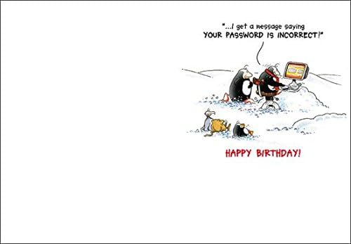 Humorous Greeting Card (PH4358) - Birthday - Incorrect Password - Eric The Penguin, Multicolor, 120mm x 172mm - Image 3