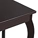 Topeakmart Wood Curved Legs Square Accent Side End Tables with Bottom Shelf Nightstands Bedroom Living Room Furniture, Espresso Finish