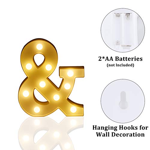 LED Marquee Letter Lights Sign, Battery Powered Light Up Alphabet Letters for Bedroom Wedding Birthday Party Christmas Home Bar Decoration