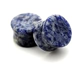 Blue Lapis Stone Plugs - 00g - 10mm - Sold As a Pair