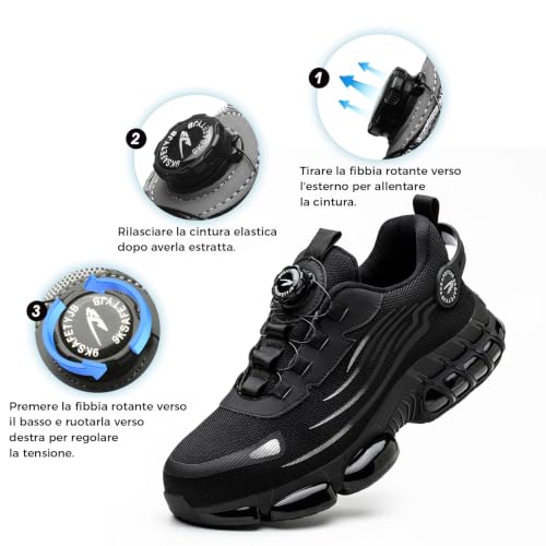Safety Shoes Men Women Work Shoes Breathable Lightweight Comfortable with Steel Toe Cap 36-46 EU