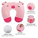 2 Pieces Kid's Travel Neck Pillow Rest, U-Shape Soft Neck Head Chin Support Pillow for Airplanes, Cars, Train, Road Trips, Sleeping, Gifts (Color 1)