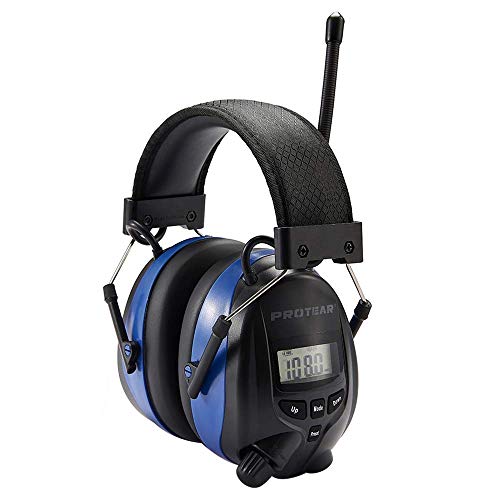 PROTEAR AM FM Bluetooth Radio Headphones Wireless Cancelling Headphones Built-in Mic Electronic Noise Reduction Safety Ear Muffs Protection for Lawn Mower Work - Thumbnail 2