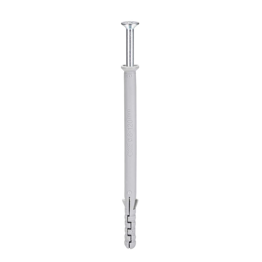 sourcing map 8x120mm Plastic Expansion Tube for Drywall with Screws Gray 10pcs