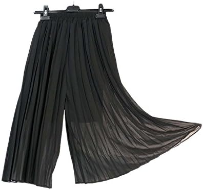 ARJOSA® Women Pleated Palazzo Pants Wide Leg Straight Cropped Trousers (L, #4 Black)