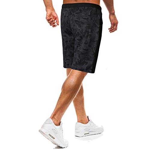 Allywit Mens Printed Camouflage Quick Dry Beachwear Drawstring Sports Running Shorts - Thumbnail 3