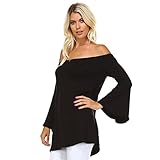 Isaac Liev Bell Sleeve Off The Shoulder Flowy Long Peasant Blouse S-XXXL - Made in USA