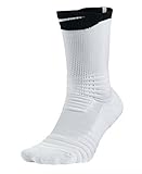 Nike Men's Elite Versatility Crew Basketball Socks (Small, White/Black)