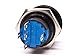 mod/smart Blue Illuminated Bulgin Style Momentary Vandal Switch - 22mm -Black Housing - Ring Illumination