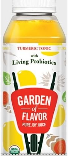Garden of Flavor, Organic Cold Pressed Juice, Turmeric Tonic Flavor, 16 Ounce, Pack of 6