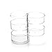 Sooyee Clear Acrylic 4 Tiers 360 Degree Rotation Circular Hair Tie and Headband Holder with Lid, Plastic Jewelry and Makeup Accessories Compartment Organizer,Round Canister