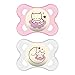 MAM Night Pacifiers (2 Pack, 1 Sterilizing Pacifier Case), MAM Pacifiers 0-6 Months, Best Pacifier for Breastfed Babies, Glow in the Dark Pacifier primary