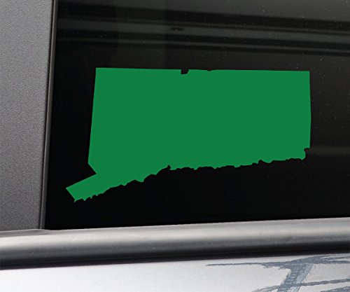 Connecticut Vinyl Decal Laptop Car Truck Bumper Window Sticker, 6.5" x 3.5", Green