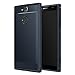 Sony Xperia XA2 Phone Case, MoKo Soft Lightweight TPU Bumper Cover Carbon Fiber Design Anti-Scratch Slim Back Panel Shock Aborsption Cellphone Shell for Sony Xperia XA2 5.2 Inch, Indigo