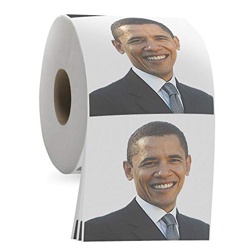 Obama Toilet Paper - Funny Democrat Toilet Roll Gag Gift - 3 Ply Toilet Tissue, 200 Sheets in Each Roll - Novelty Toilet Paper for Republicans and Trump Fans - Political Humor White Elephant Idea