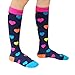 CompressionZ 20-30 mmHg Compression Socks Men & Women - Knee High Support Stockings (Hearts, X-Large)