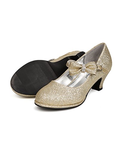image for Little Angel Tasha-685E Glitter Bow Mary Jane Pump (Toddler/Little Gir