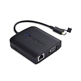Cable Matters USB C Multiport Adapter (USB C Hub with VGA), 2X USB 3.0, Gigabit Ethernet, and 60W PD in Black - USB-C and Thunderbolt 3 Port Compatible for MacBook Pro, Dell XPS and More