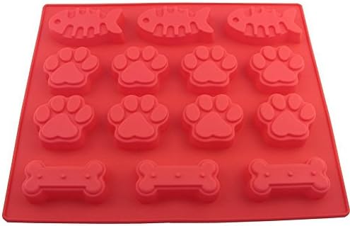 Dog Paws & Bones & Fish Silicone Baking Mould, Bake Dog Cat Treats for Pets, DIY Dog Treats, DIY cat Treats