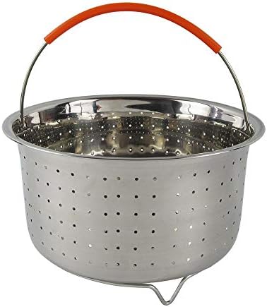 Instant Pot Steamer 6 Quarts Instant Pot Accessories - Suitable for InstaPot Pressure Cooker - 304 Stainless Steel Steamer Inserted with Silicone Covered Handle