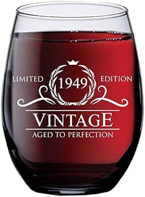 1949 70th Birthday Gifts For Women And Men Wine Glass Funny