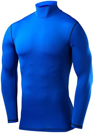 PowerLayer Men's & Boy's Compression Base Layer Top Long Sleeve Thermal Underlayer - Mock Neck