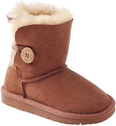 Ozwear UGG Wooden Buckle Mid-tube Children's Snow Boots Chestnut (US Toddler 5M/6M)(UK 4/4.5)(AU 5/6)(EU 23.5)