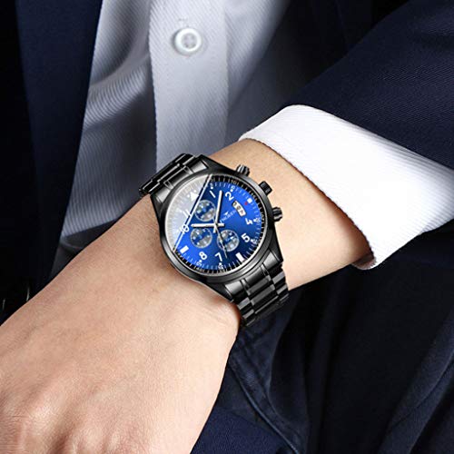LUCAMORE Mens Luxury Casual Watch Quartz Analog Stainless Steel Band Waterproof Date Business Watch