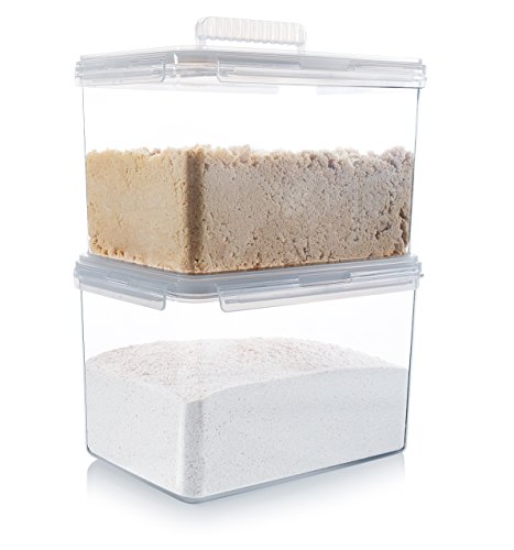 Komax Hikips Large Food Storage Containers for Flour and Sugar – 179 Once/22 Cup, Set of 2 - Premium Tritan Material, BPA Free - Airtight, Leakproof, Snap Locking Lids - Freezer and Dishwasher Safe