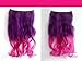 X&Y ANGEL- New Two Tone One Piece Long Curl/curly/wavy Synthetic Thick Hair Extensions Clip-on Hairpieces 16 Colors (dark purple to rose red)