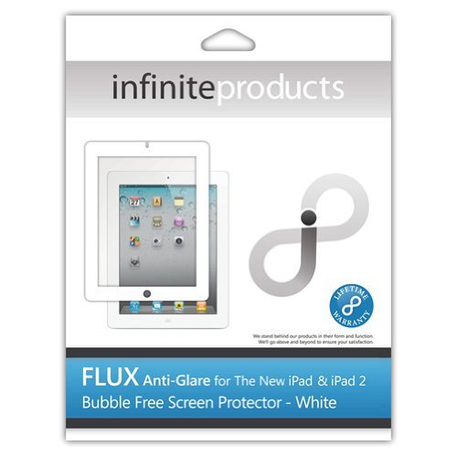 Infinite Products IPD3-SP-WBF Flux Anti-Glare Bubble Free Screen Protector for iPad - 1 Pack - White