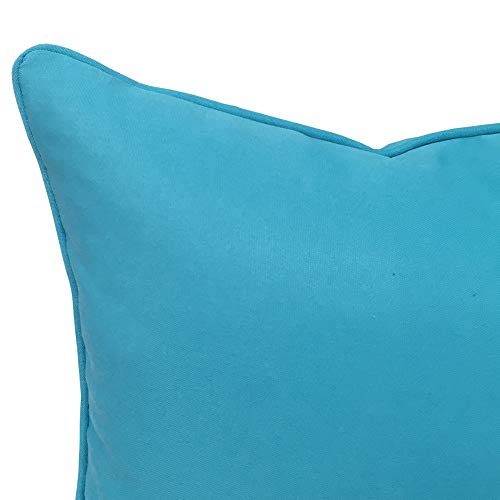 Vanteriam 2 Pack Decorative Outdoor Solid Waterproof Throw Pillow Cover with Piping, Accent Pillow case for Outdoor Patio Furniture Set, Square 18''x18'' Sky Blue