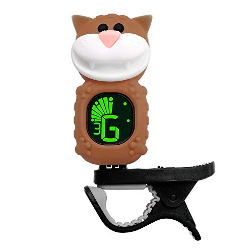 Guitar Tuner Clip-On with LCD Display for All String Instruments with Bass, Ukulele,Violin Accessories (cat-brown) - Thumbnail 6