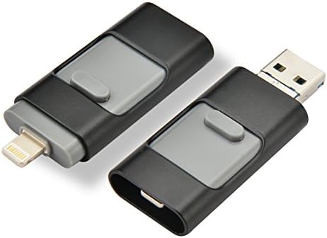 [App Upgraded] 128GB iPhone USB Flash Drive, iOS Memory Stick, iPad External Storage Expansion for iOS Android PC Laptops (Black)