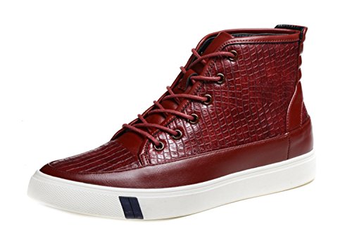 SK Studio Men's Snake Pattern Leather Lace up Dress Boot Red Brown US 8.5 SK Studio Men's Snake Pattern Leather Lace up Dress Boot Red Brown US 8.5