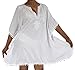 LA LEELA Women's Beachwear Summer Beach Dress Plus Size Casual Bathing Suit Cover-up for Women 2X-3X White, Solid