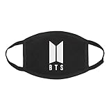 Fanstown Kpop Fashion Mouth Mask Black with lomo Card#1 (BTS B)