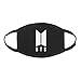 Fanstown Kpop Fashion Mouth Mask Black with lomo Card#1 (BTS B)