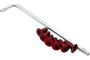 NNR PERFORMANCE NNR 6pc Anti Theft Steering Wheel Screw + Key Stainless Steel Lock Set for NRG Nardi Momo Sparco Omp Vertex JDM & More (Red)