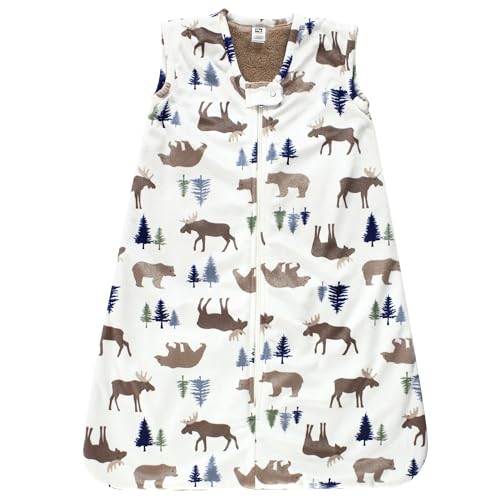 Hudson Baby Unisex Baby Plush Faux Fur Sleeping Bag, Wearable Blanket, Moose Be…