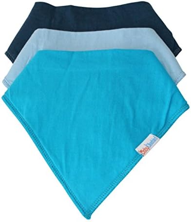 Super Soft Bandana Drool Baby Bibs, 3-Pack Larger Size, Navy/Blue/Teal Gift Set