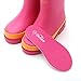 Outee Toddler Little Kids Girls Rubber Rain Boots Waterproof Shoes Pink with Easy-On Handles(Pink/Blue/Black/Yellow/Purple)