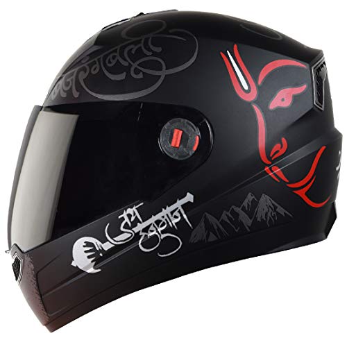 Steelbird SBA1 Mahavir Full Face Graphic Helmet (Large 600 MM, Matt