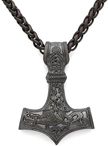 TTKP Men Viking Norse Thor'S Hammer Mjolnir Pendant Necklace Jewelry Scandinavian